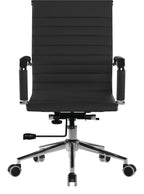 Aura Medium Back Leather Executive Chair in black, view 3