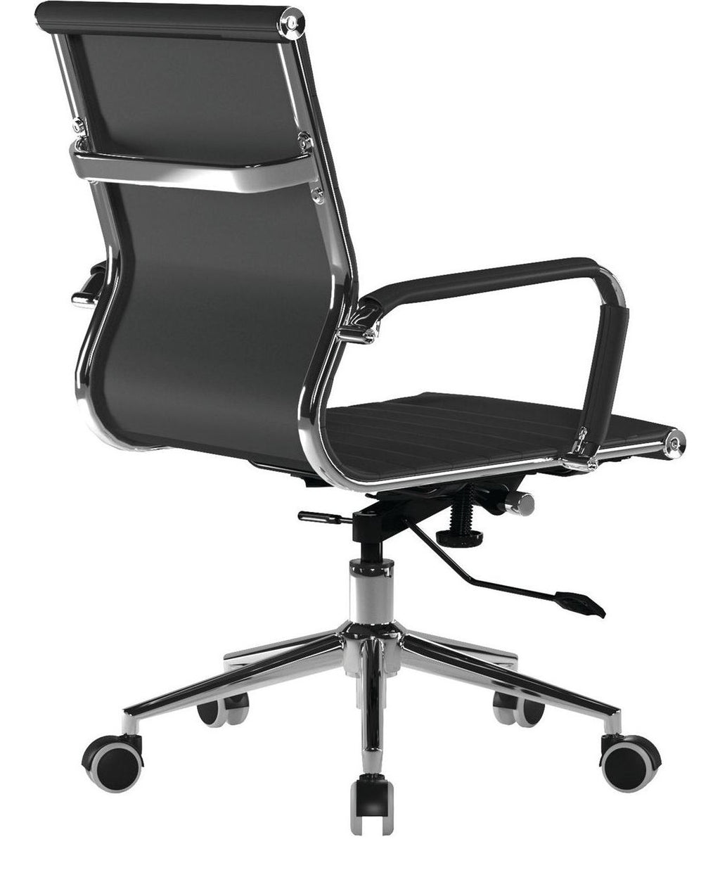 Aura Medium Back Leather Executive Chair in black, view 4