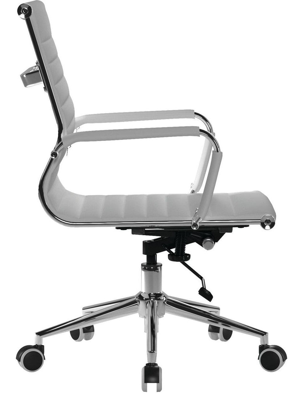 Aura Medium Back Leather Executive Chair in white, view 2