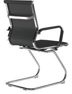 Aura Medium Back Leather Visitor Chair in black, view 4