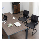 Aura Medium Back Leather Visitor Chair with Black Frame in black, view 6