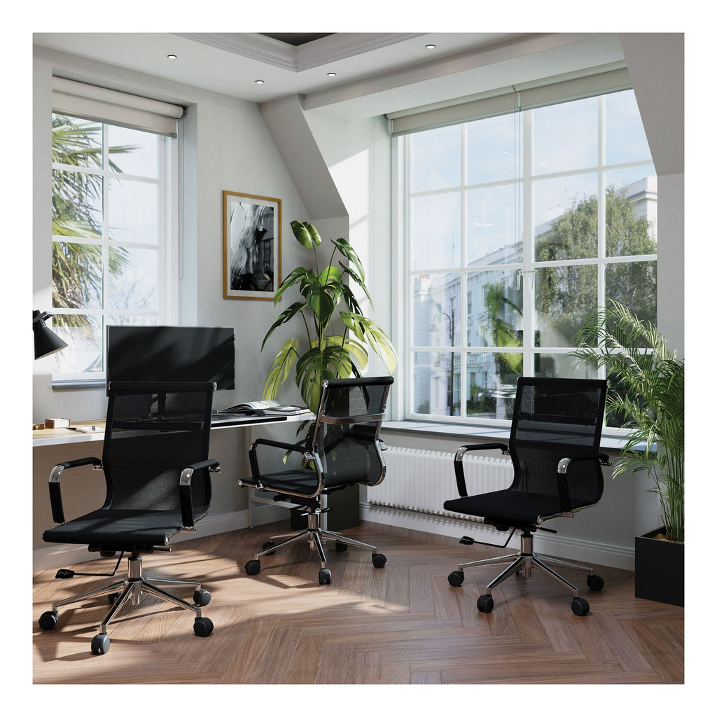 Aura Medium Back Mesh Executive Chair in black, view 5