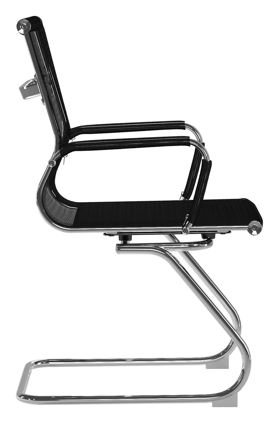 Aura Medium Back Mesh Visitor Chair in black, view 2