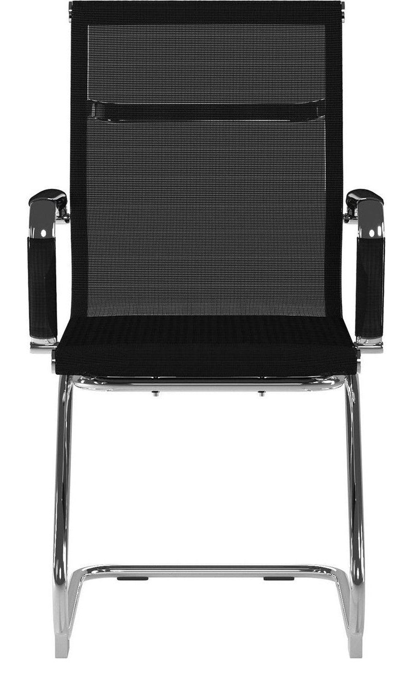 Aura Medium Back Mesh Visitor Chair in black, view 3