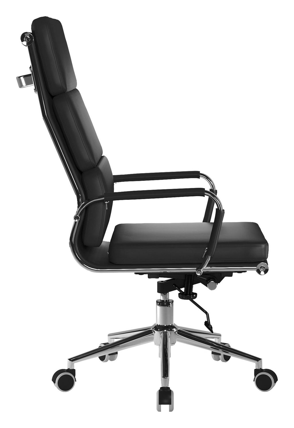 Avanti High Back Leather Armchair in black, view 2