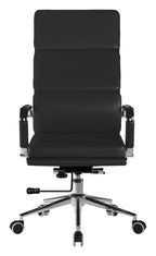 Avanti High Back Leather Armchair in black, view 3