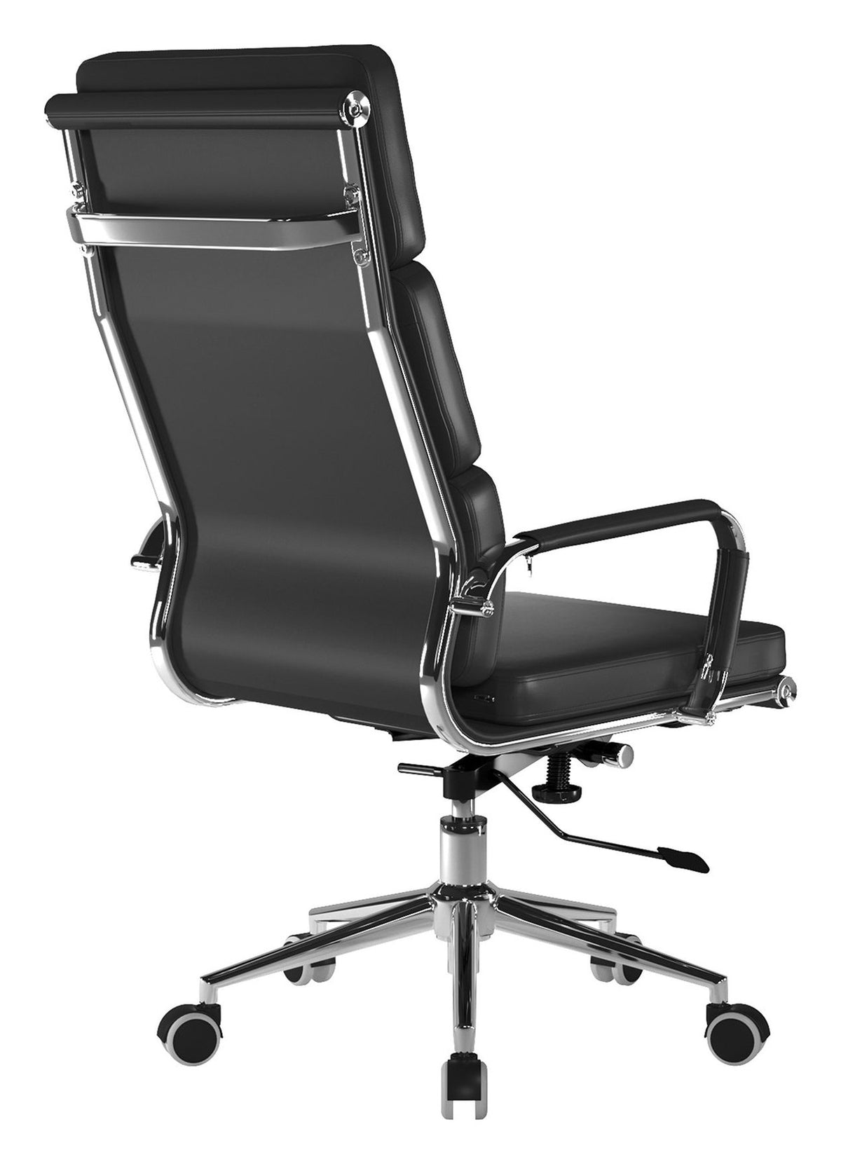 Avanti High Back Leather Armchair in black, view 4
