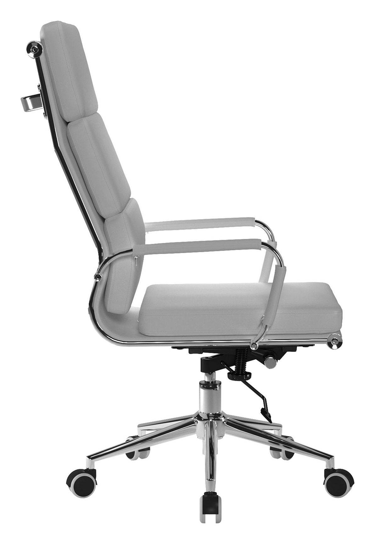 Avanti High Back Leather Armchair in white, view 2