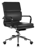 Avanti Medium Back Leather Armchair in black