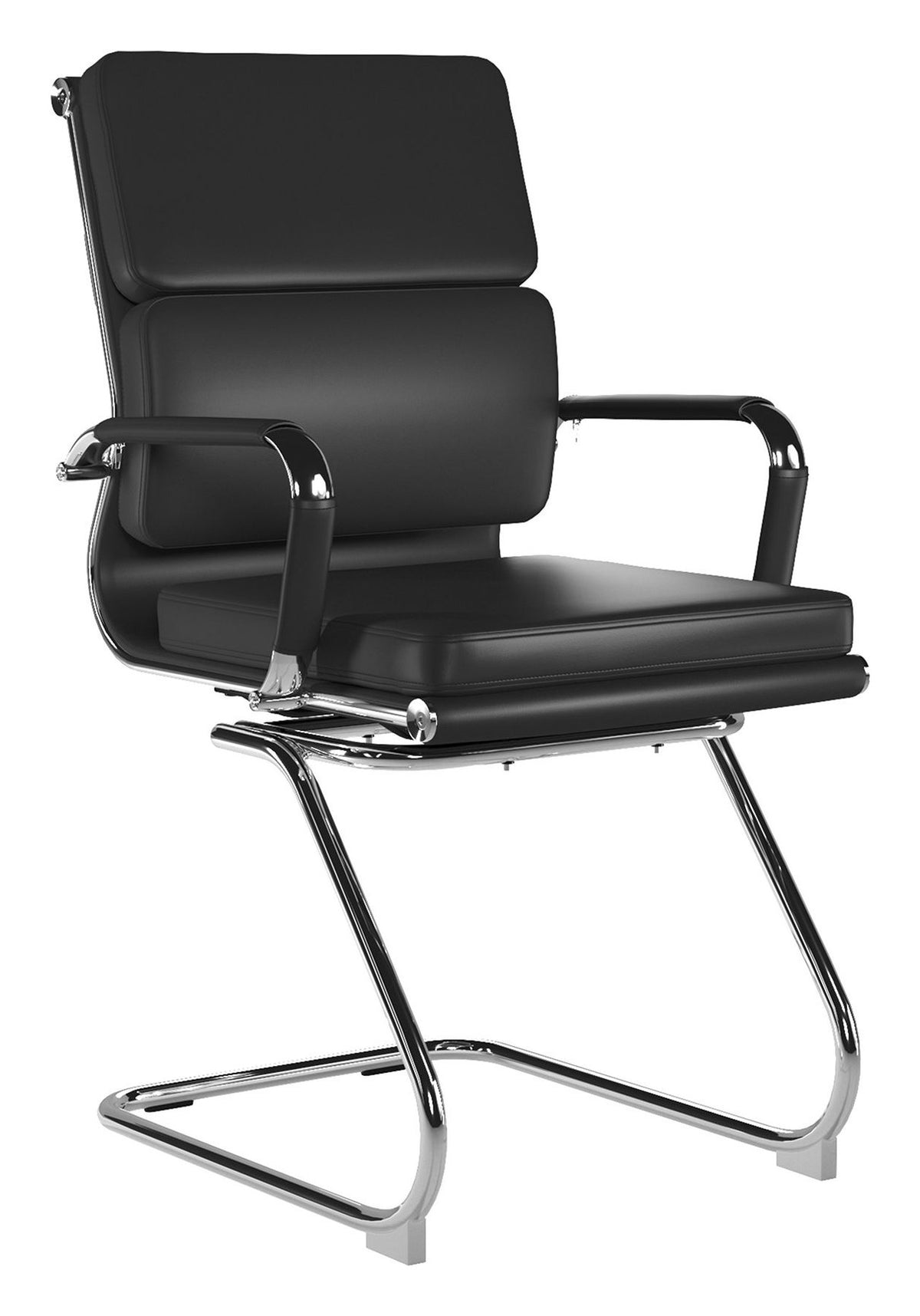 Avanti Medium Back Leather Visitor Chair in black