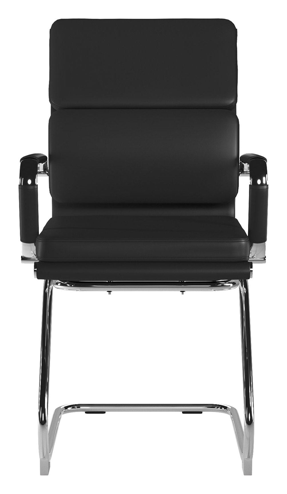 Avanti Medium Back Leather Visitor Chair in black, view 3