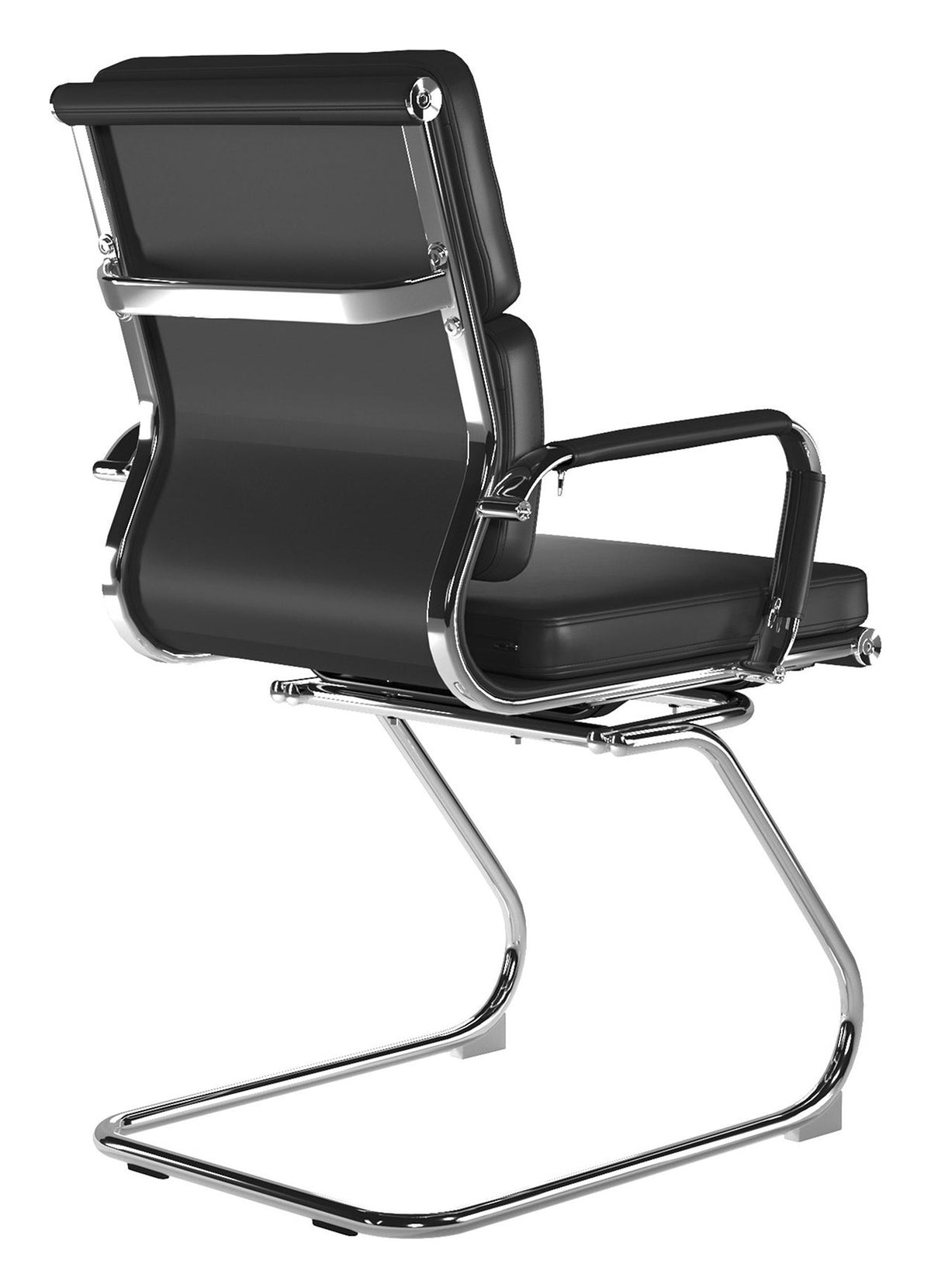 Avanti Medium Back Leather Visitor Chair in black, view 4