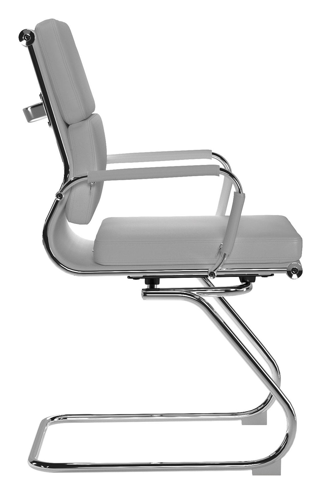 Avanti Medium Back Leather Visitor Chair in white, view 2