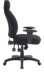 Avon 24 Hour High Back Fabric Operator Chair in black, view 2