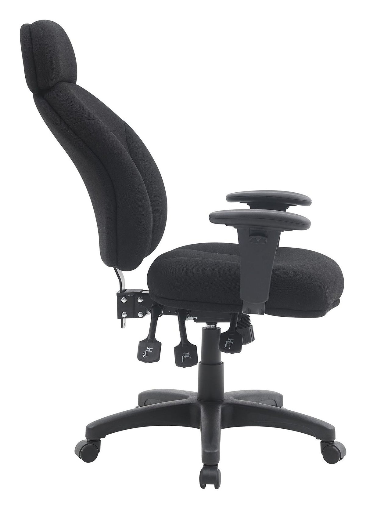 Avon 24 Hour High Back Fabric Operator Chair in black, view 3