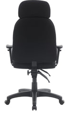 Avon 24 Hour High Back Fabric Operator Chair in black, view 4
