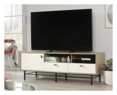 Avon Leather Handled TV Stand / Credenza