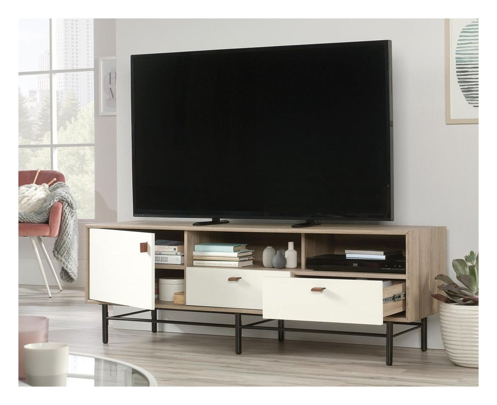 Avon Leather Handled TV Stand / Credenza, view 2