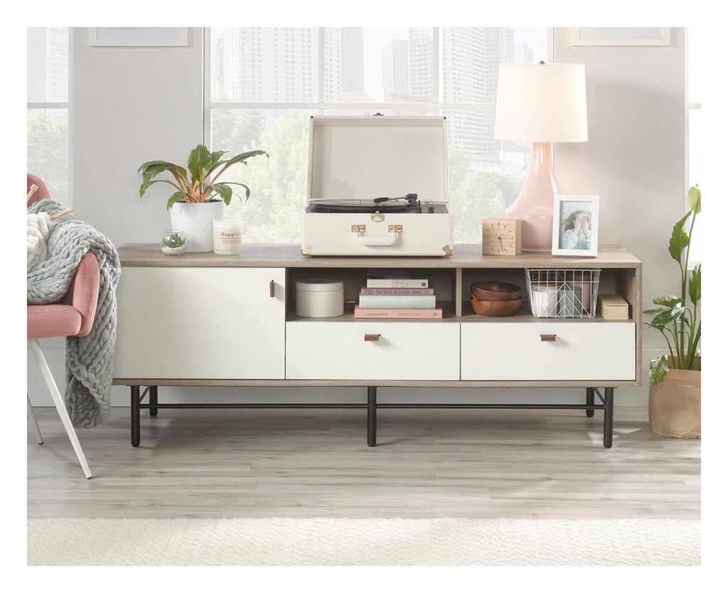 Avon Leather Handled TV Stand / Credenza, view 3