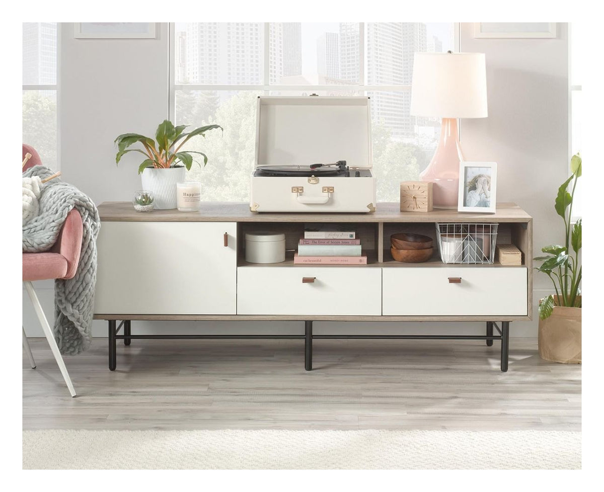 Avon Leather Handled TV Stand / Credenza, view 3