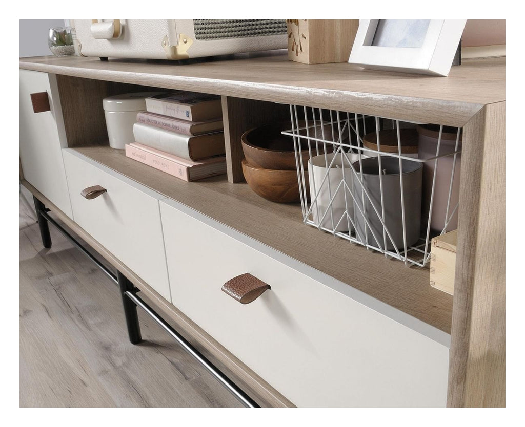 Avon Leather Handled TV Stand / Credenza, view 5