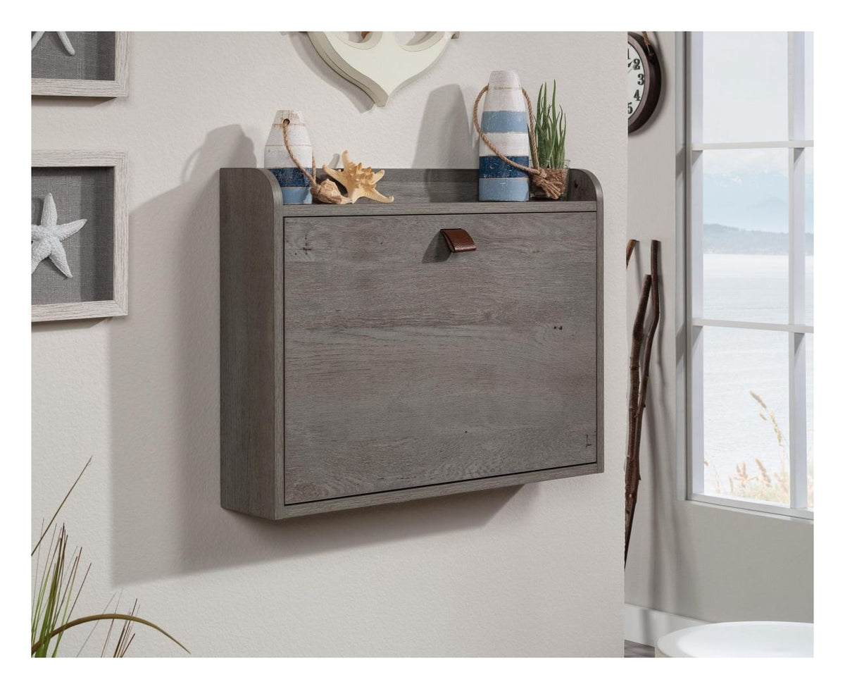 Avon Leather Handled Wall Desk Mystic Oak