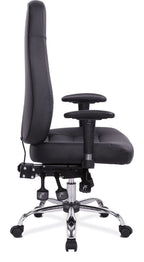 Babylon 24 Hour Leather Operator Chair in black, view 2