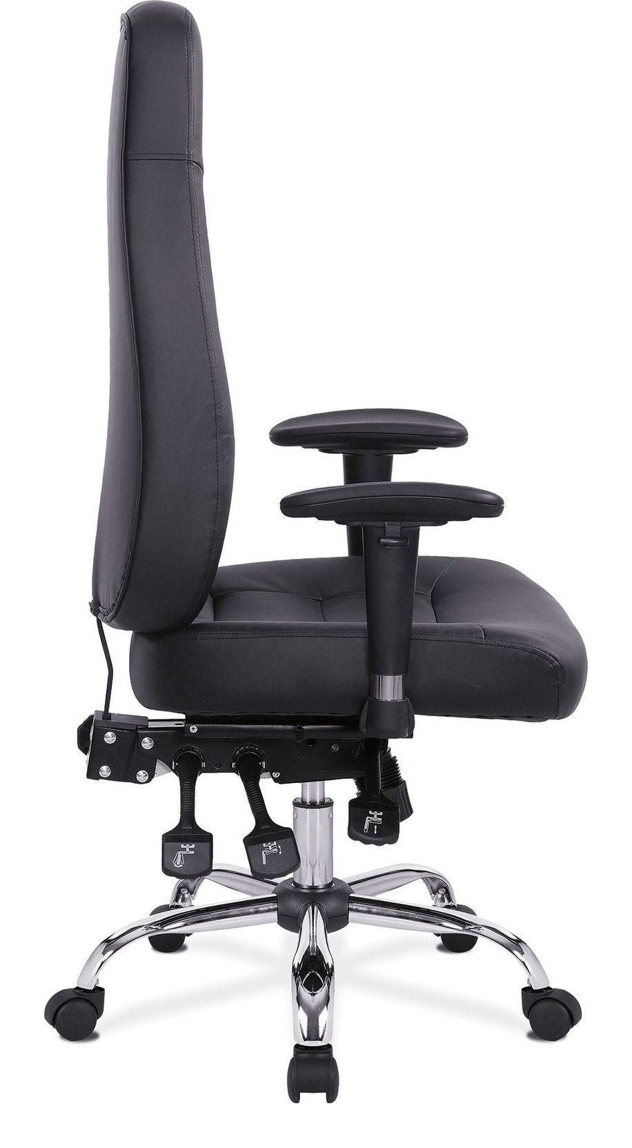 Babylon 24 Hour Leather Operator Chair in black, view 2