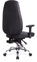Babylon 24 Hour Leather Operator Chair in black, view 3