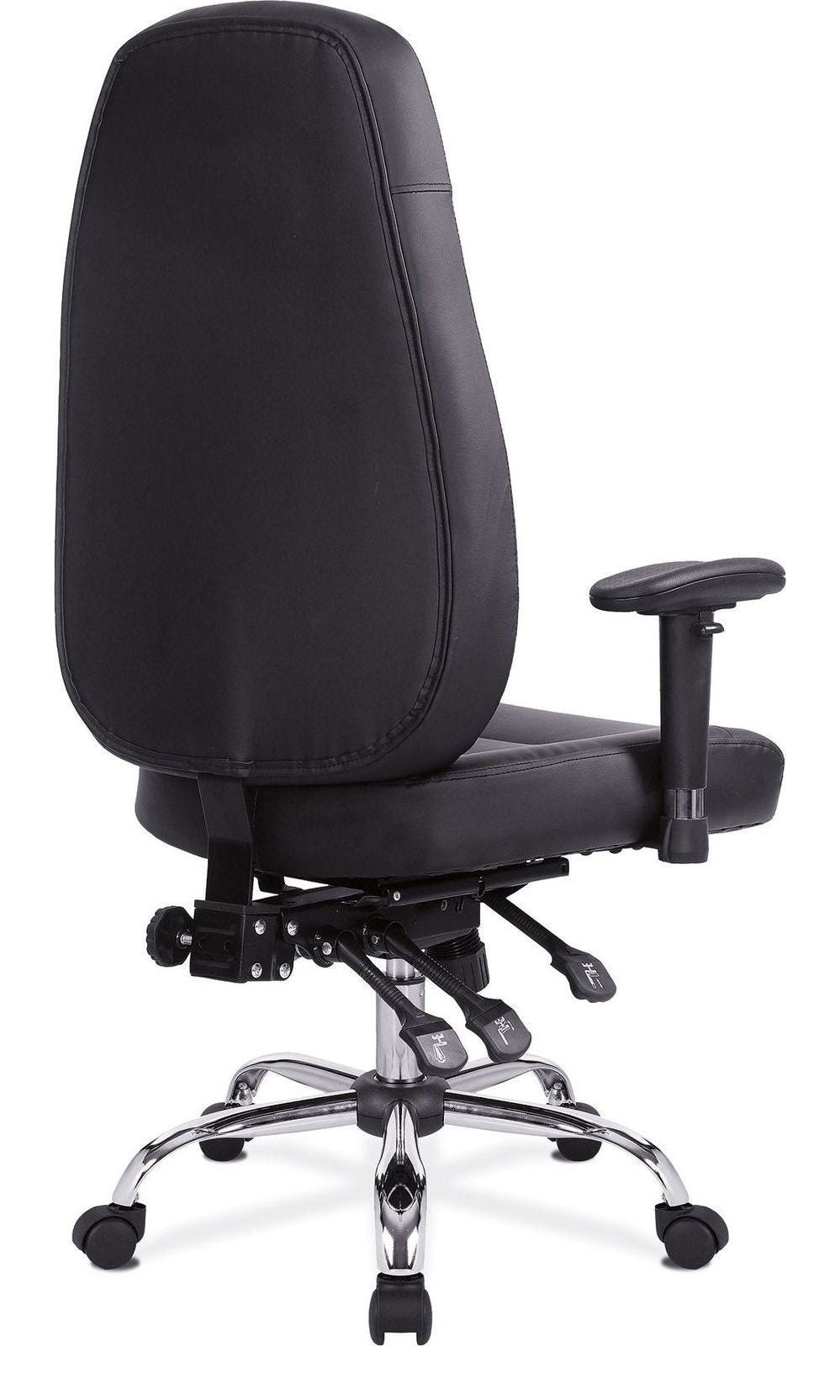 Babylon 24 Hour Leather Operator Chair in black, view 3
