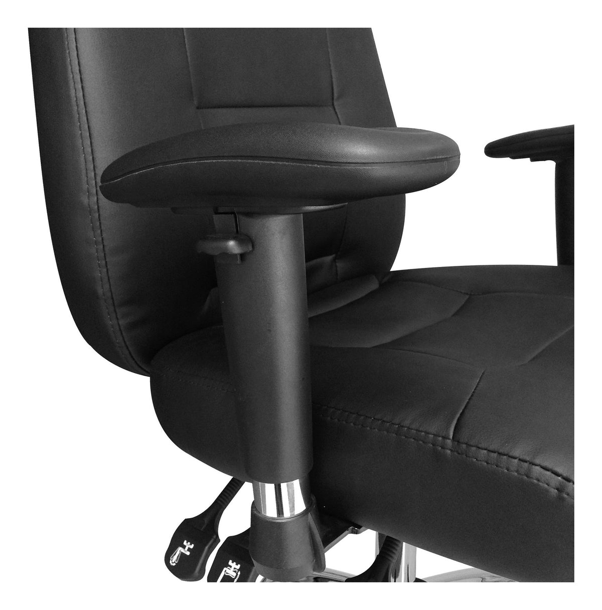 Babylon 24 Hour Leather Operator Chair in black, view 4