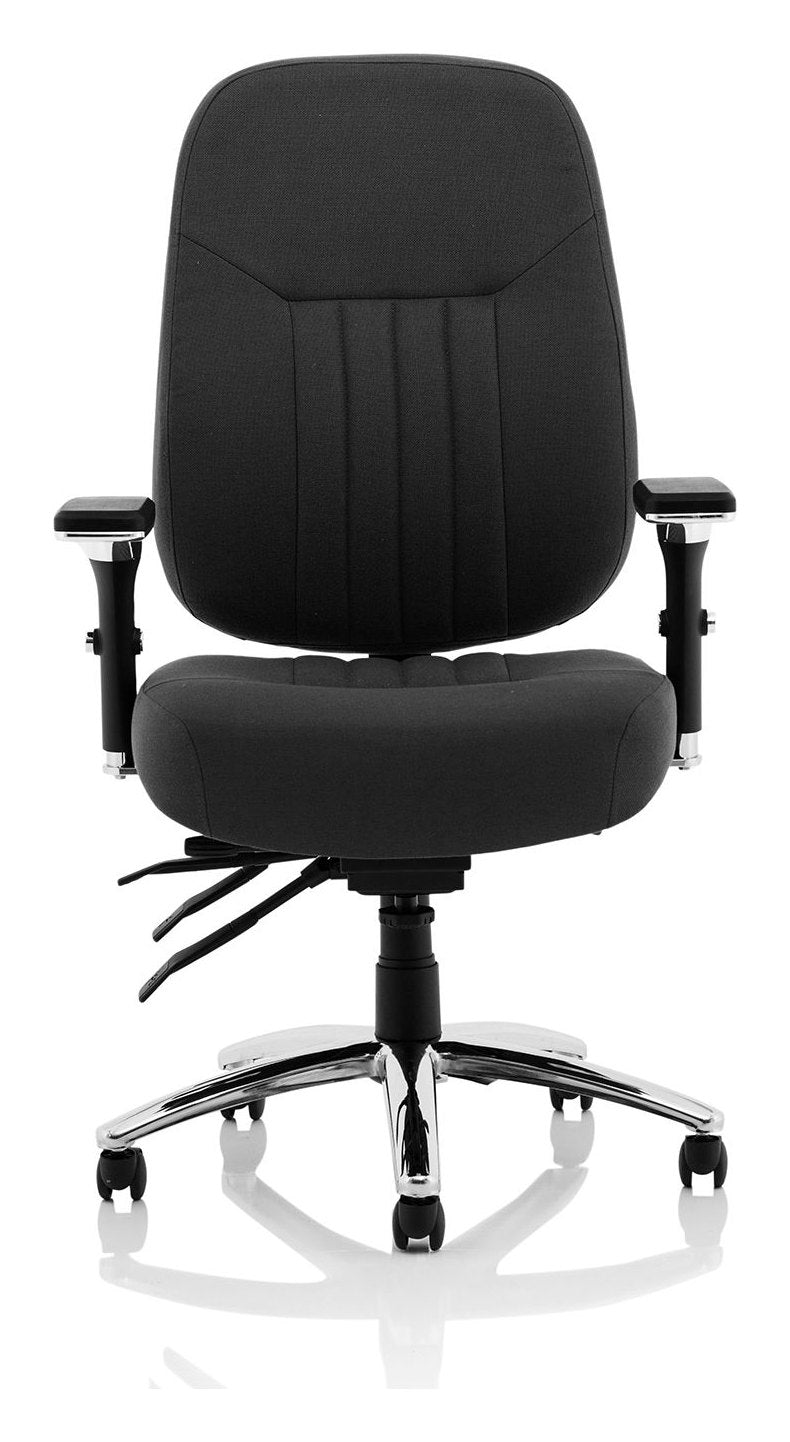 Barcelona Deluxe High Back Fabric Task Operator Chair, black fabric, another view 1