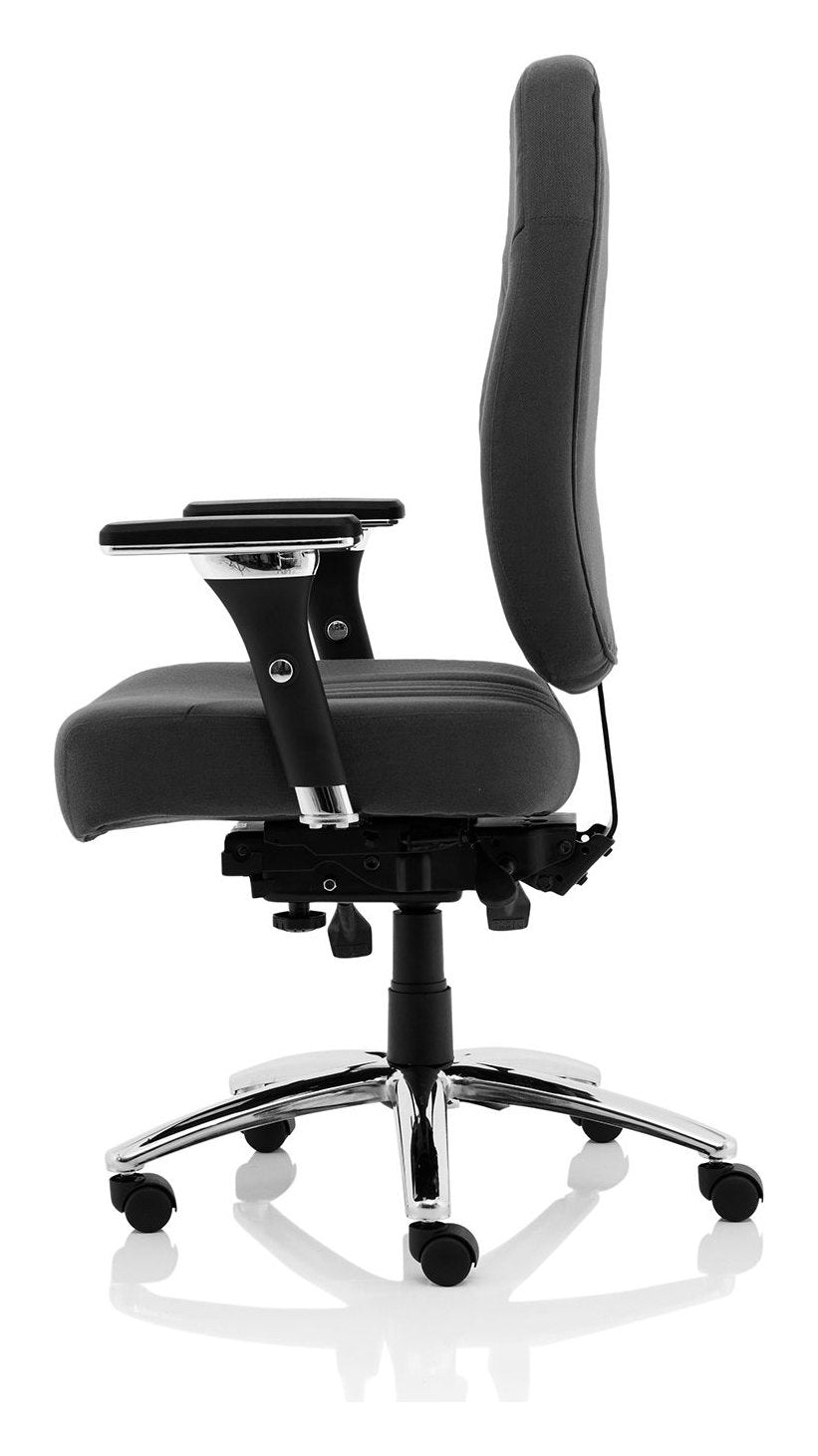 Barcelona Deluxe High Back Fabric Task Operator Chair, black fabric, another view 3