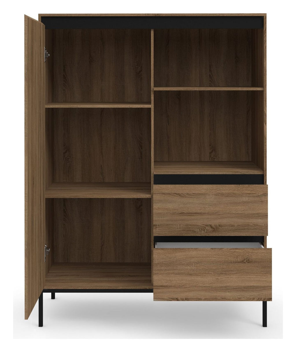 Bari Highboard 1 Door 2 Drawer, view 4