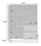 Bari Highboard 1 Door 2 Drawer, view 6