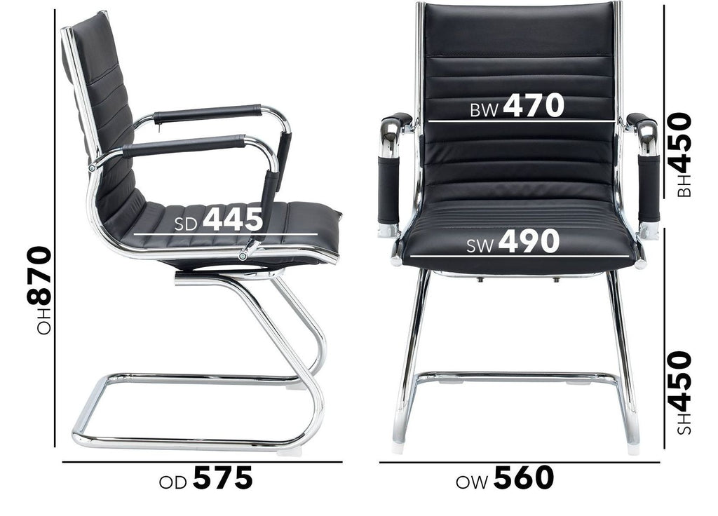 Bari Leather Visitor Chair dimensions