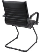 Bari Leather Visitor Chair in black frame from the back