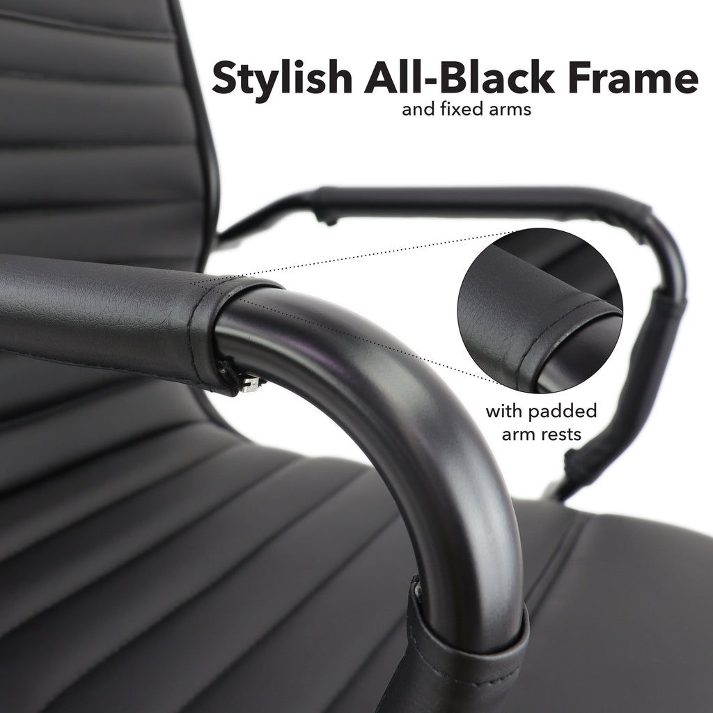 Bari Ribbed Faux Leather Executive Chair detail