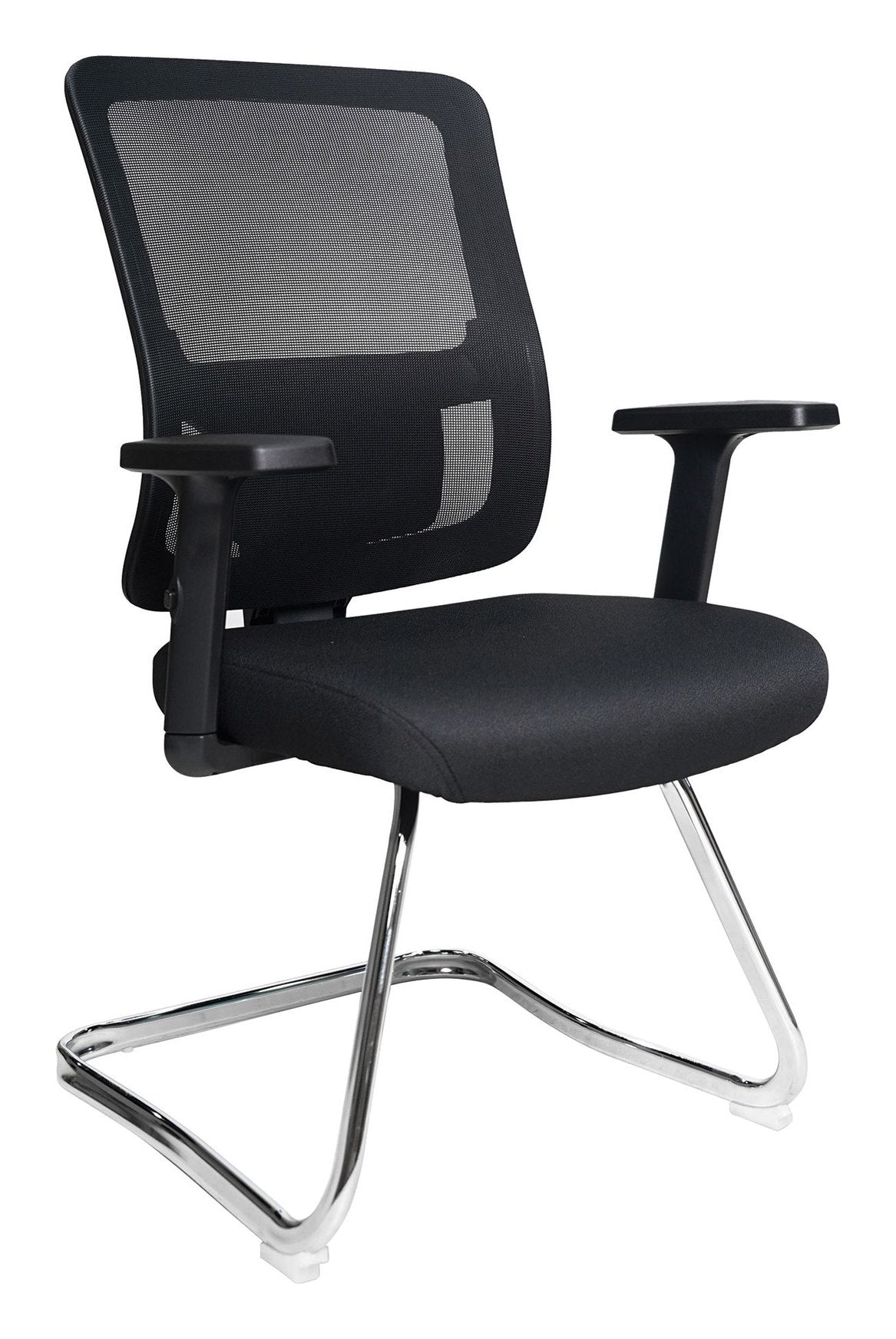 Barri Medium Back Mesh Cantilever Chair in black