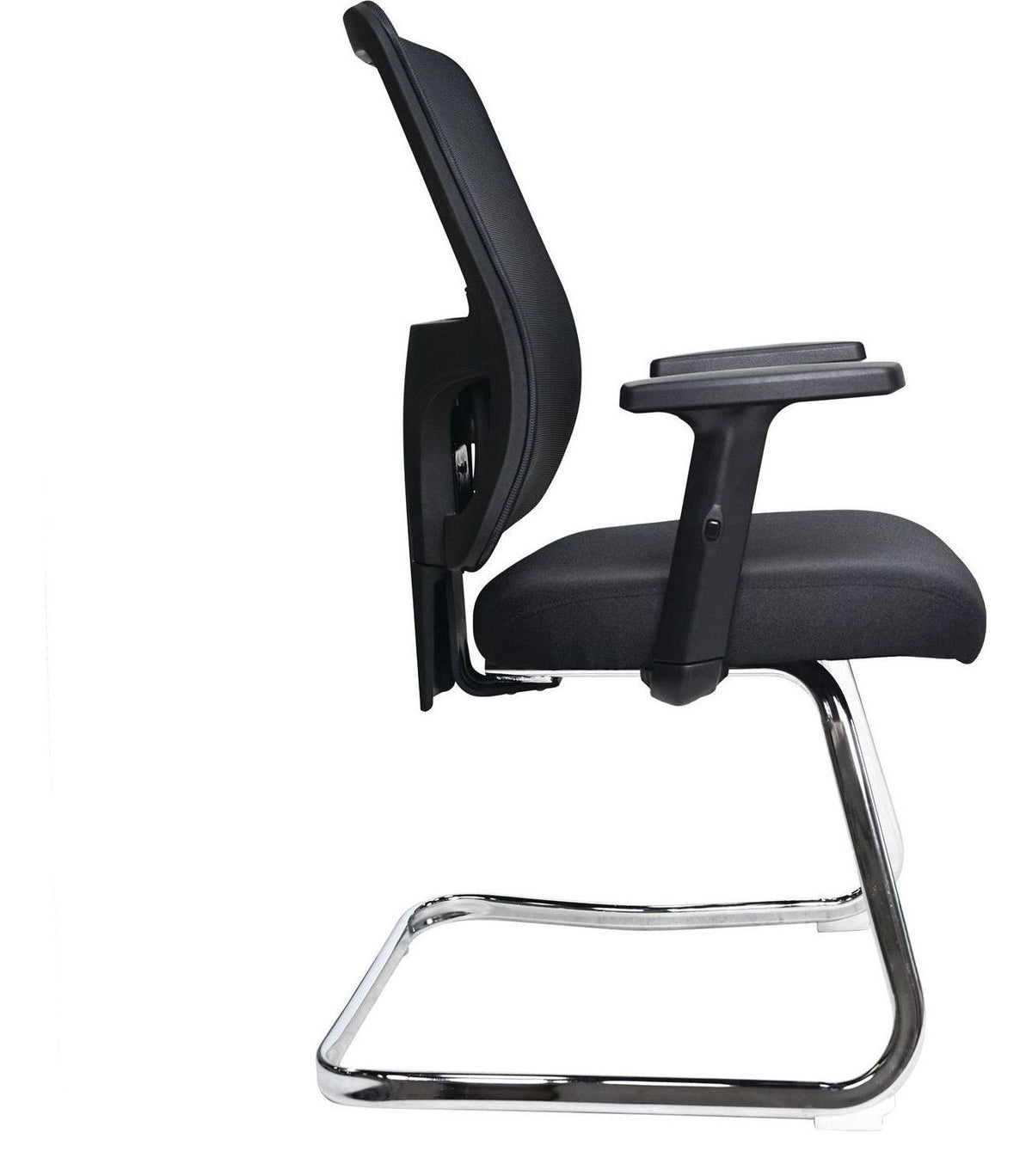 Barri Medium Back Mesh Cantilever Chair in black, view 2