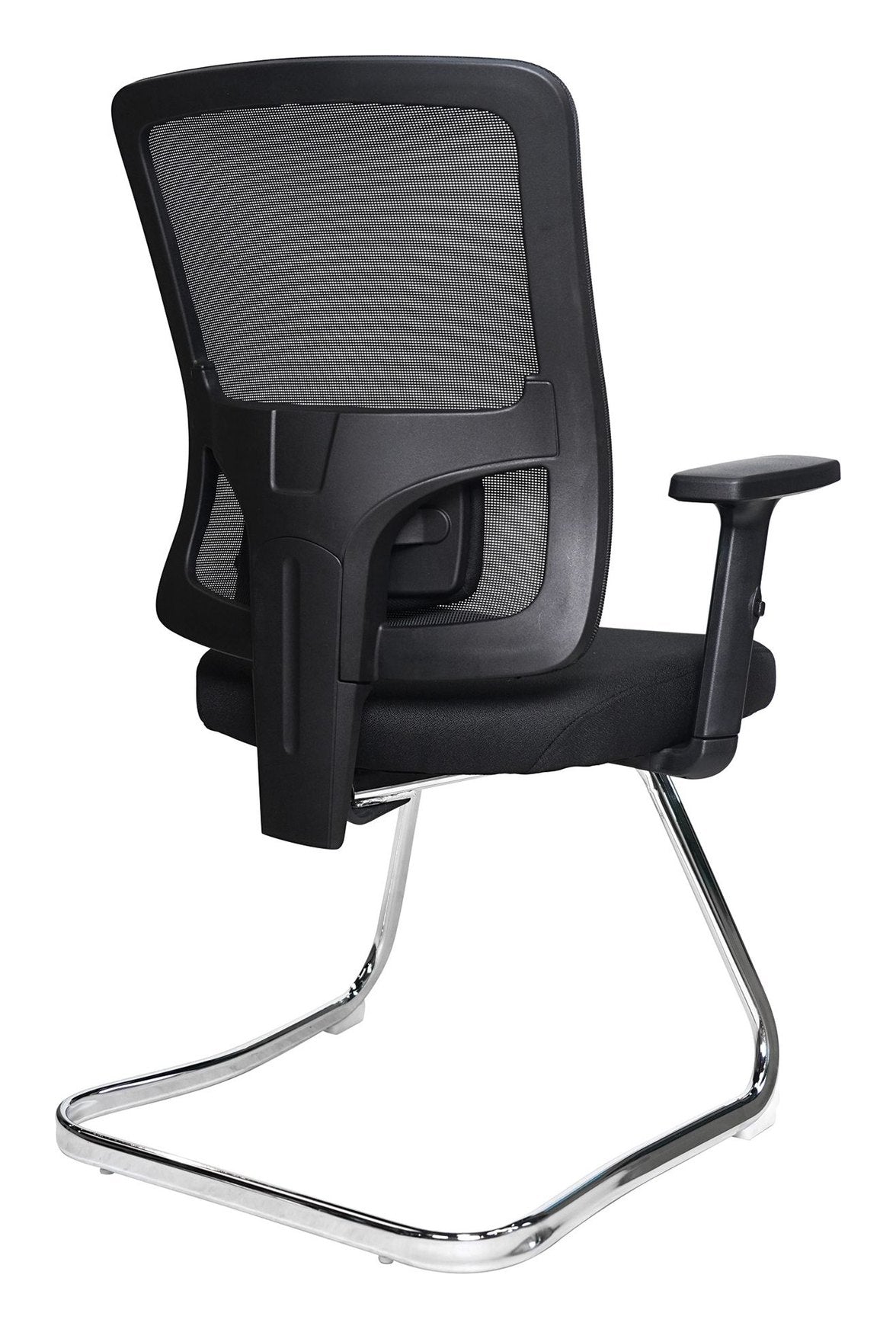 Barri Medium Back Mesh Cantilever Chair in black, view 3