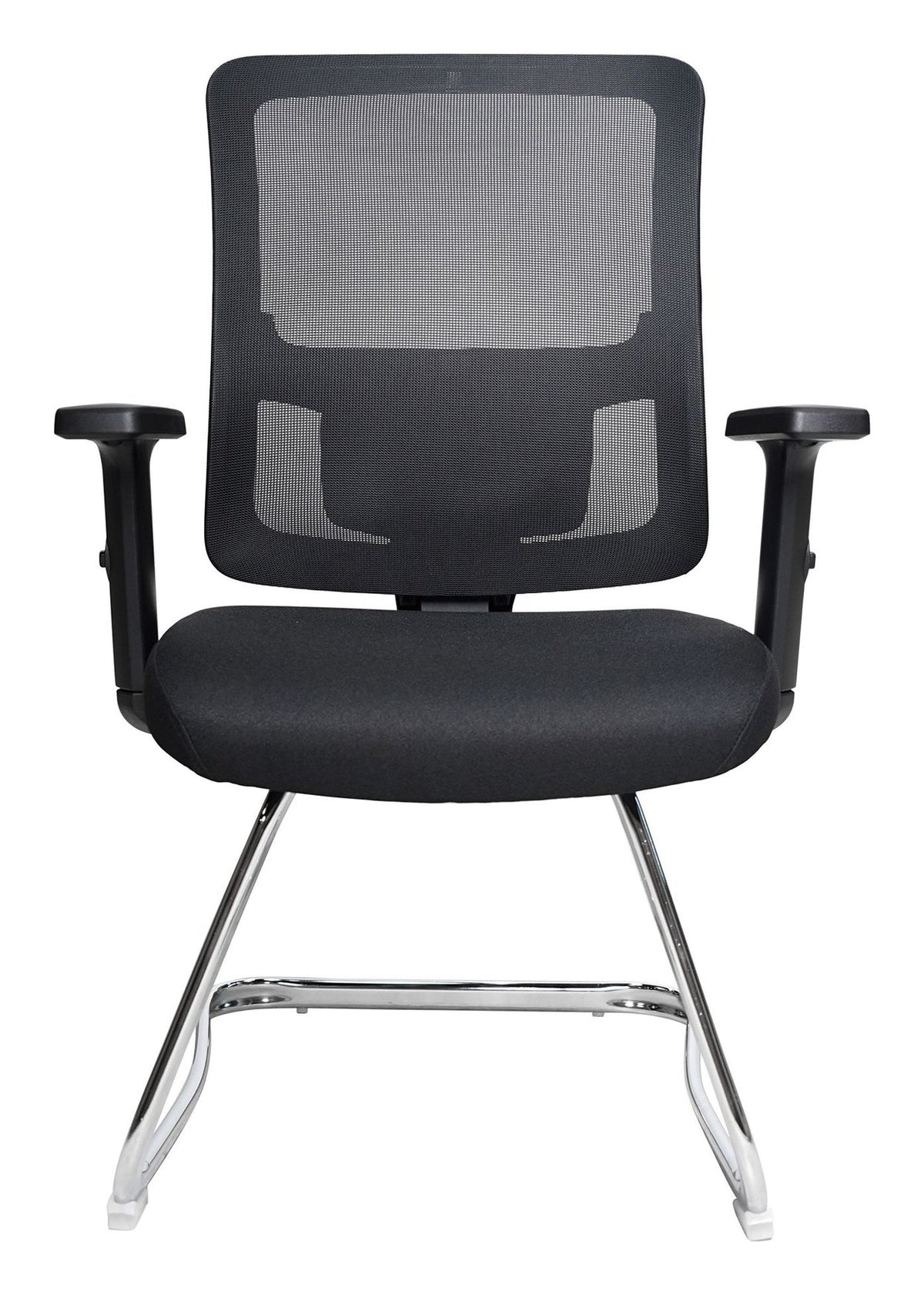 Barri Medium Back Mesh Cantilever Chair in black, view 4