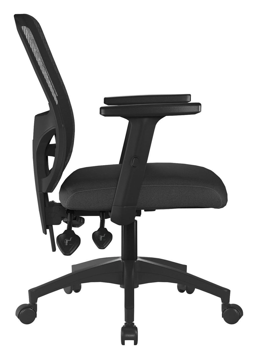 Barri Medium Back Mesh Operator Chair in black, view 2