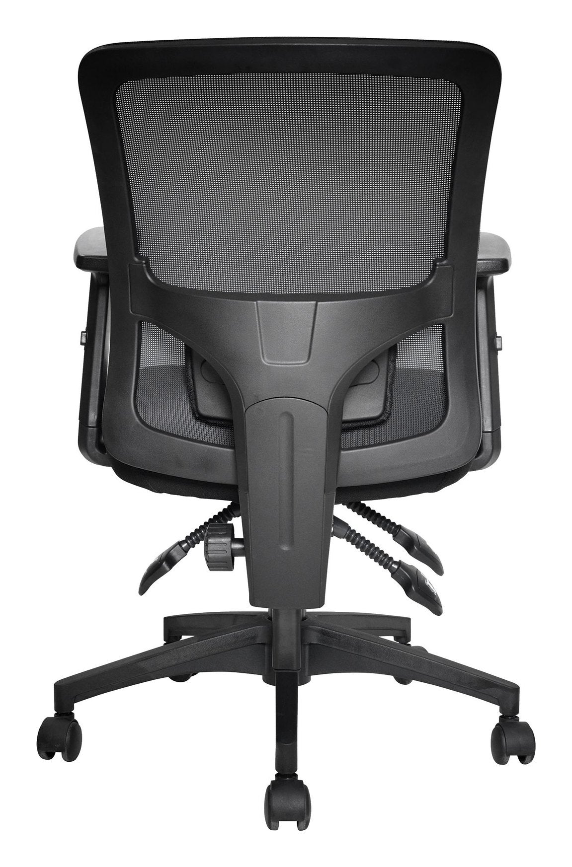 Barri Medium Back Mesh Operator Chair in black, view 3