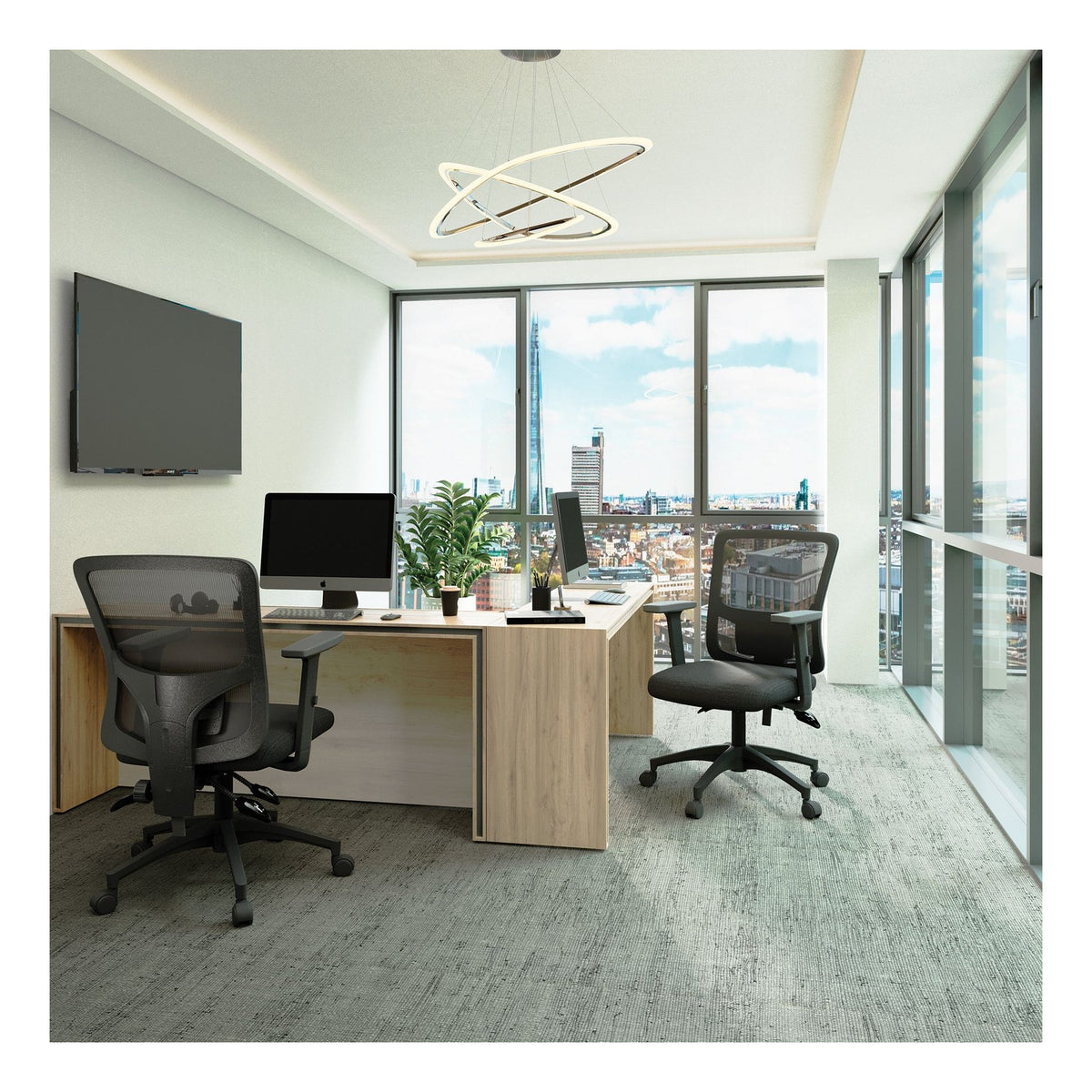 Barri Medium Back Mesh Operator Chair in black, view 5