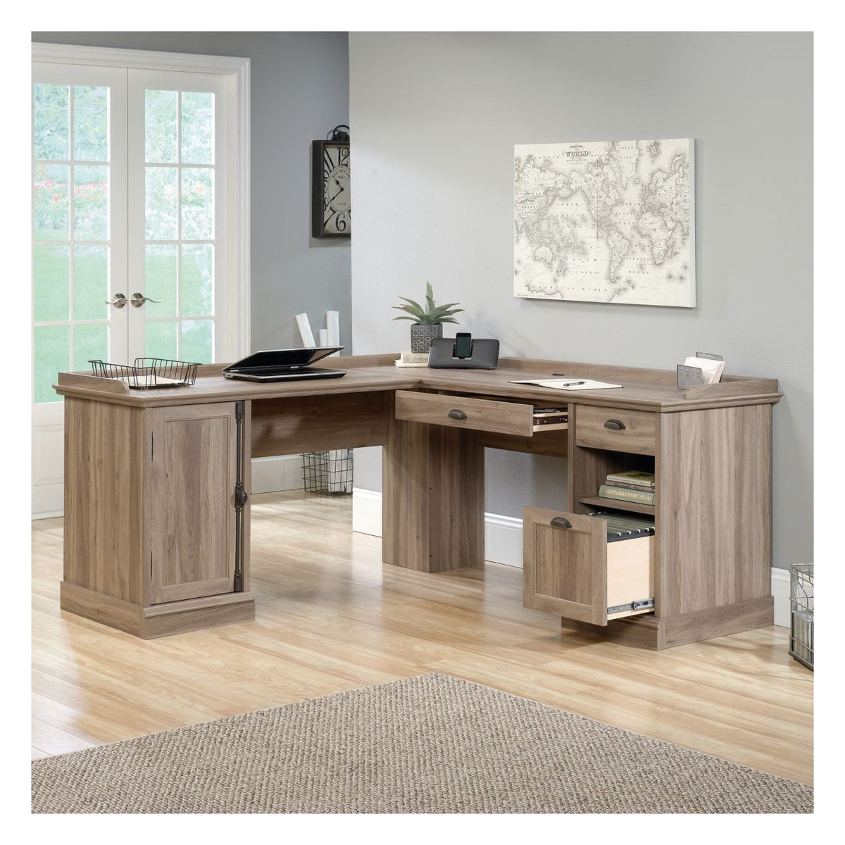 Barrister Home L-Shaped Desk, view 2