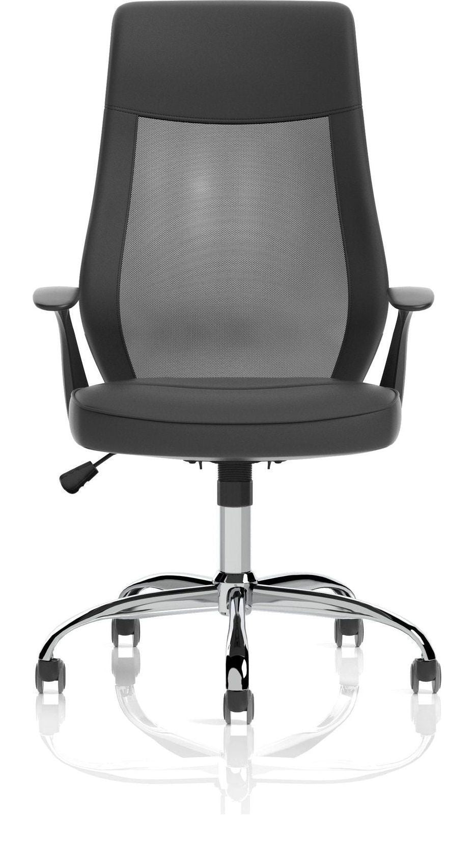 Baye High Mesh Back Task Operator Black Leather Chair, , another view 1