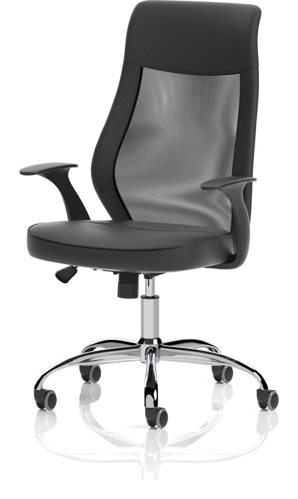 Baye High Mesh Back Task Operator Black Leather Chair, , another view 2
