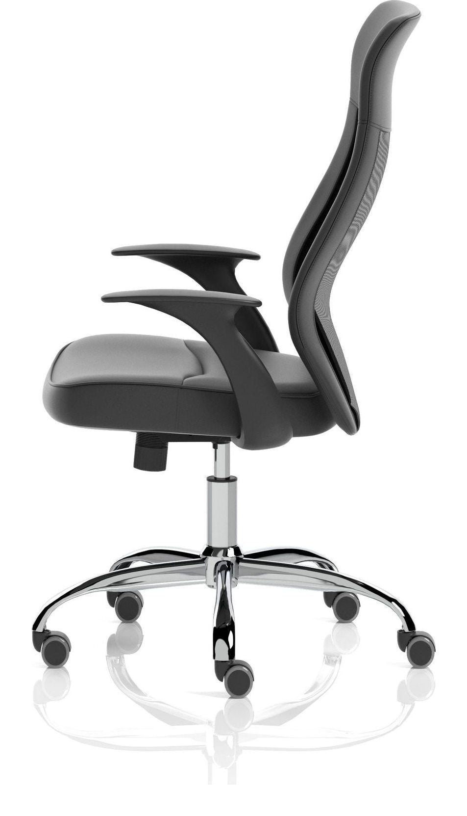 Baye High Mesh Back Task Operator Black Leather Chair, , another view 3