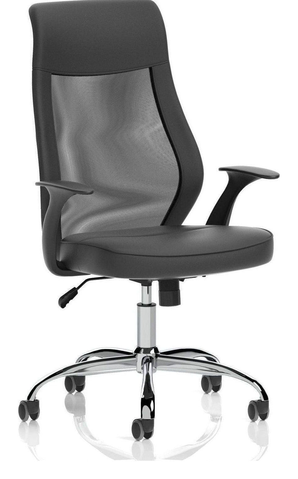 Baye High Mesh Back Task Operator Black Leather Chair, 
